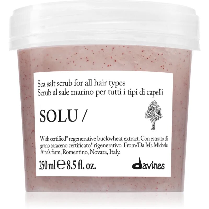 Davines Solu Sea Salt Scrub peeling de curățare profundă pentru toate tipurile de păr 250 ml