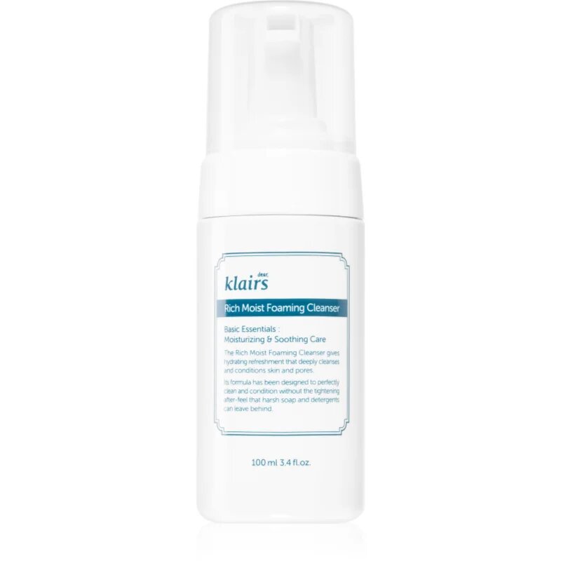 Dear Klairs Rich Moist Foaming Cleanser spuma de curatat cu efect de hidratare 100 ml