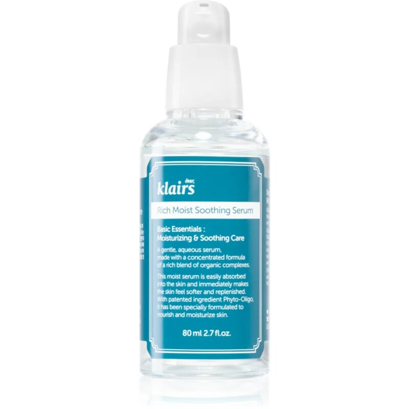 Dear Klairs Rich Moist Soothing Serum ser facial calmant cu efect de hidratare 80 ml