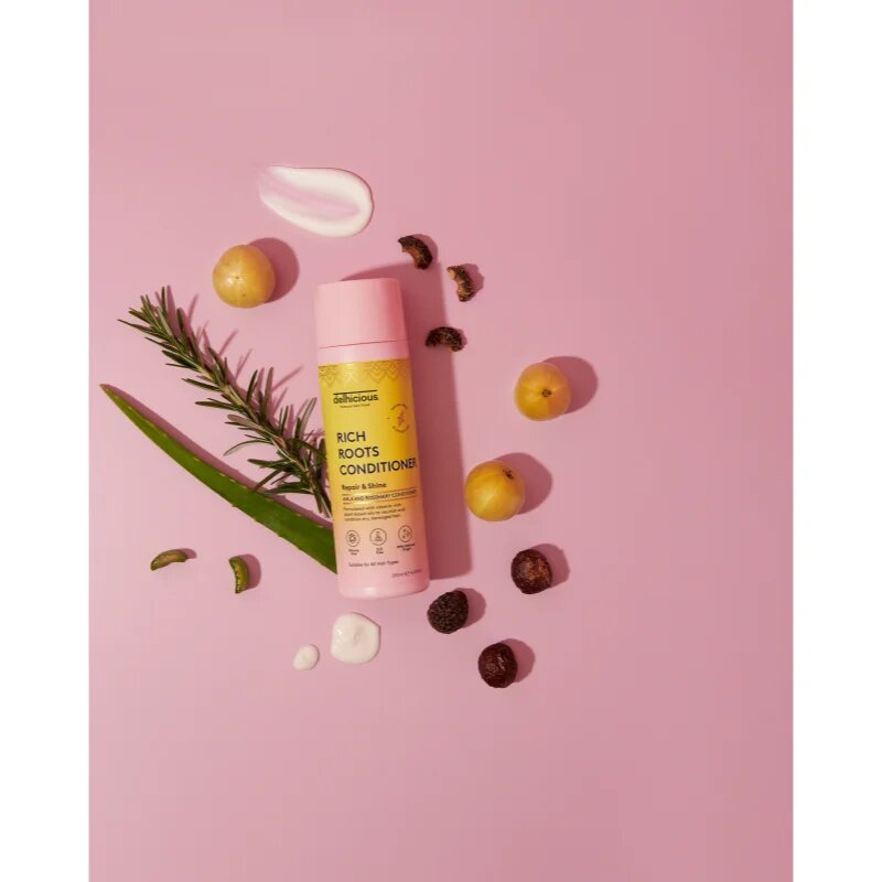 delhicious RICH ROOTS Repair & Shine Conditioner balsam pentru regenerare pentru un par stralucitor si catifelat 250 ml