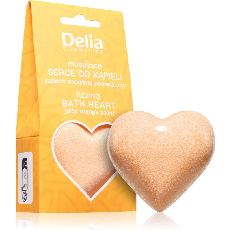 Delia Cosmetics Fizzing Bath Heart Orange bombă de baie 100 g