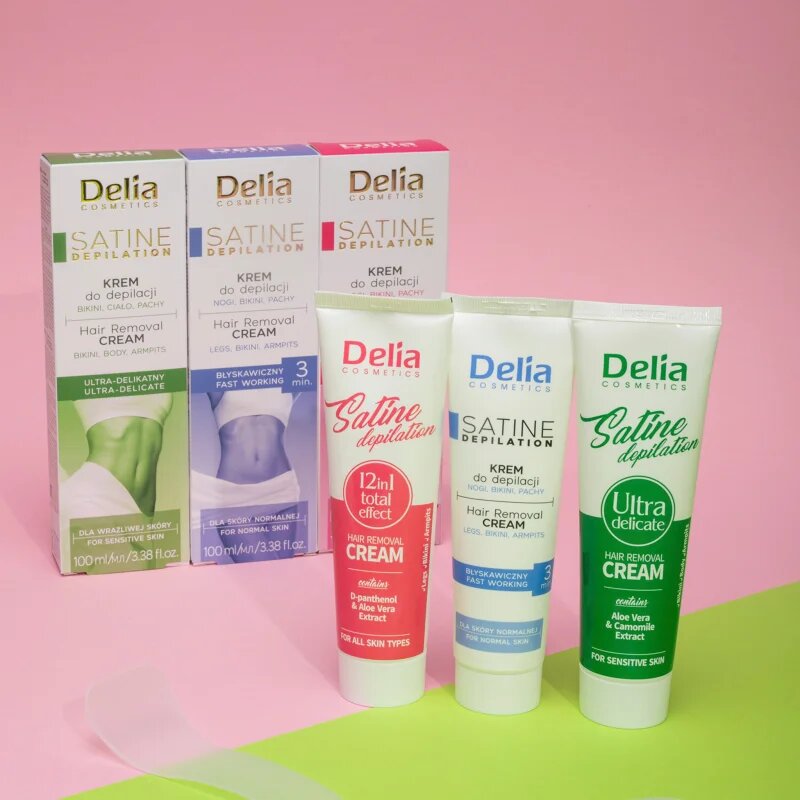 Delia Cosmetics Satine Depilation 12in1 Total Effect crema depilatoare pentru toate tipurile de piele 100 ml