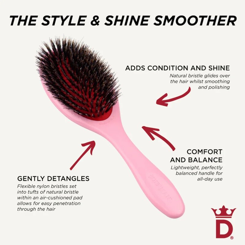 Denman Style D81M Style and Shine Brush pieptene pentru netezirea parului Pink Crush 1 buc