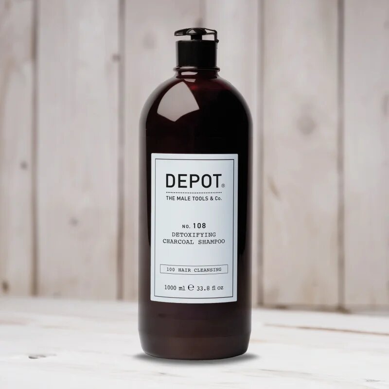Depot NO. 108 DETOXIFYING CHARCOAL SHAMPOO șampon detoxifiant pentru curățare pentru toate tipurile de păr 1000 ml