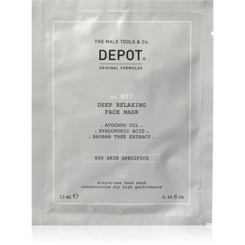 Depot NO. 807 RELAXING FACE MASK masca calmanta si hidratanta pentru barbati 12x13 ml