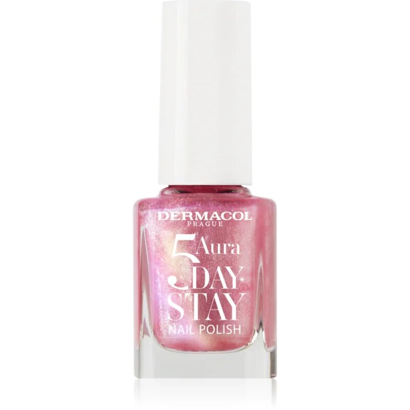 Dermacol 5 Day Stay Aura lac de unghii cu rezistenta indelungata stralucire de perla culoare 69 Rose Glow 11 ml
