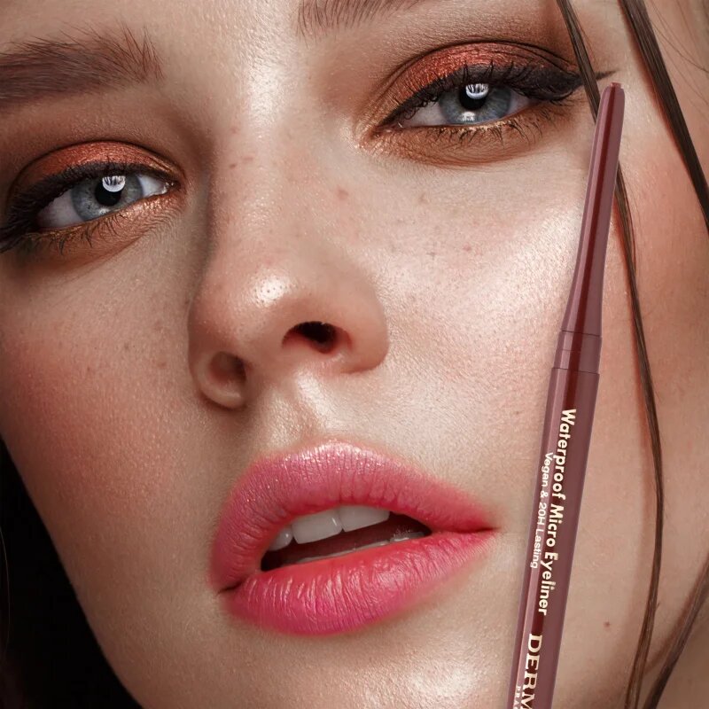 Dermacol Micro Eyeliner Waterproof creion dermatograf waterproof culoare 03 Dark Brown 1 g
