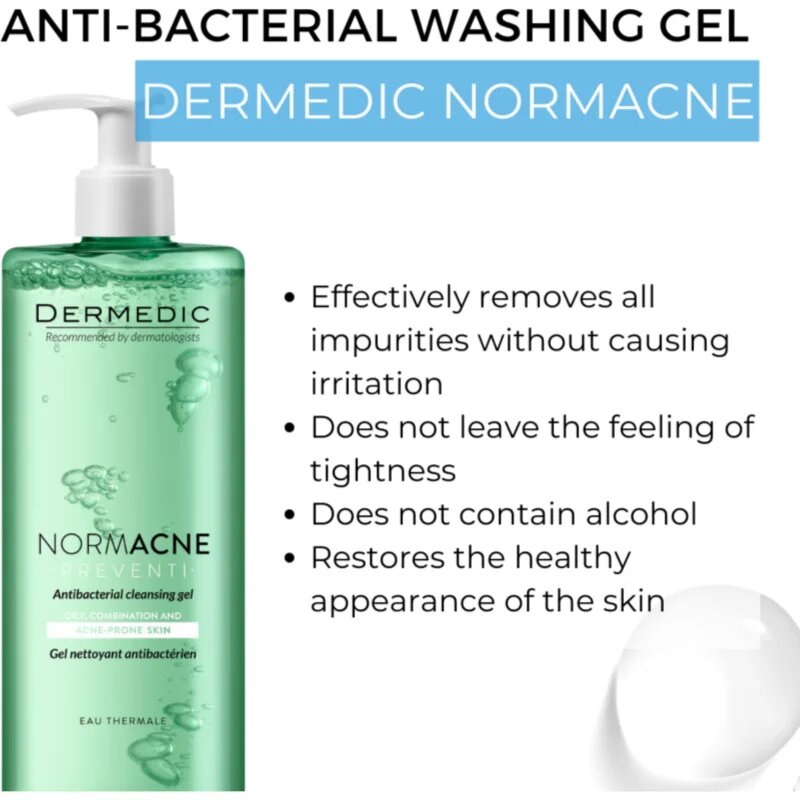 Dermedic Normacne gel de curățare pentru piele mixta spre grasa 500 ml