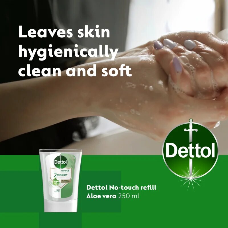 Dettol Hydrate Liquid Hand Wash rezervă pentru dozator de săpun cu senzori fără atingere Aloe Vera 250 ml