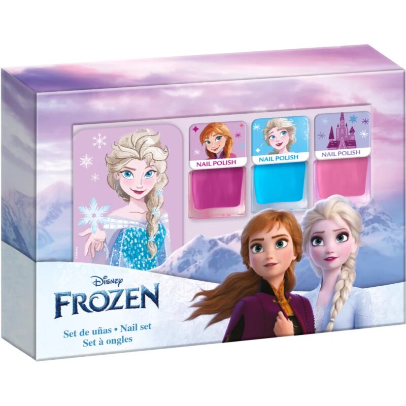 Disney Frozen Nail Set set de lacuri de unghii pentru copii 3y+ Pink Blue Pink 3x4.5 ml