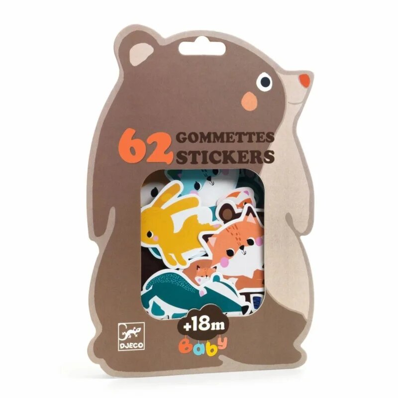 DJECO Forest Animals Baby Stickers autocolante 18m+ 62 buc