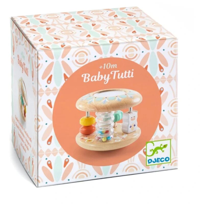 DJECO Rattle Baby Tutti jucărie zornăitoare din lemn 10m+ 1 buc