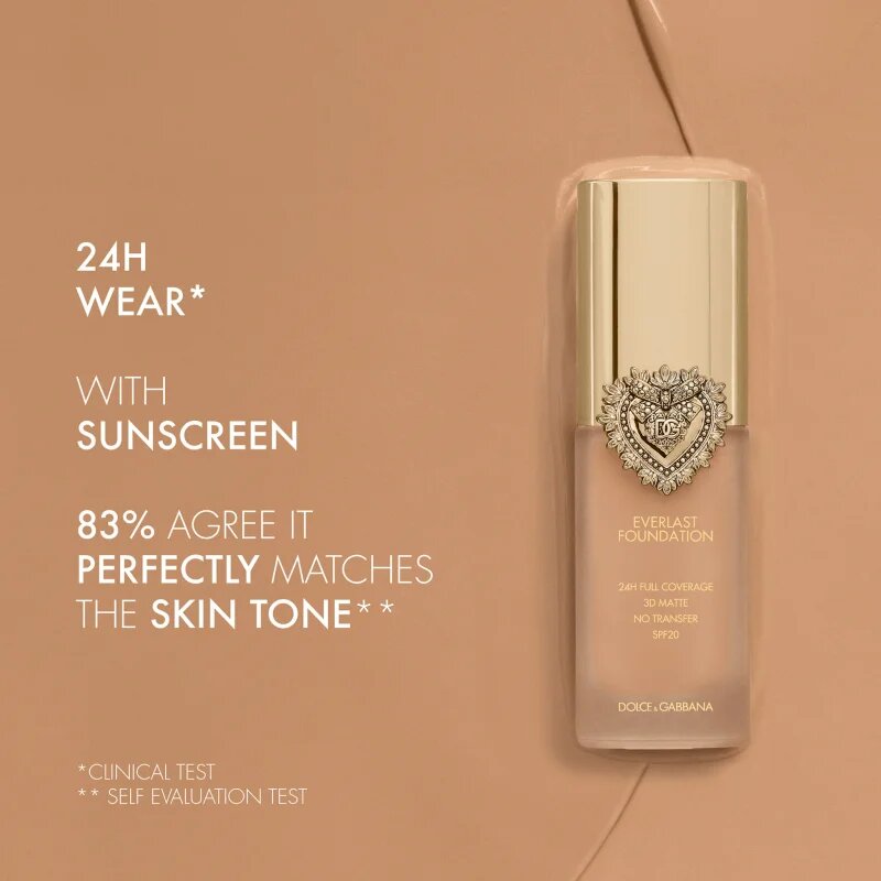 Dolce&Gabbana Flawless Everlast Foundation spray cu efect de lunga durata ce fixeaza machiajul SPF 20 culoare 30N Medium Deep 27 ml