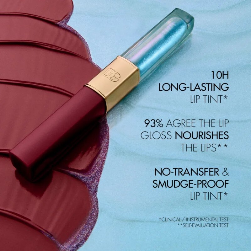 Dolce&Gabbana Make It Double! Lip Tint & Gloss Duo ruj rezistent si luciu de buze. 2 in 1 culoare 05 Cherry Jelly - Red & Clear Gloss 2x2 ml