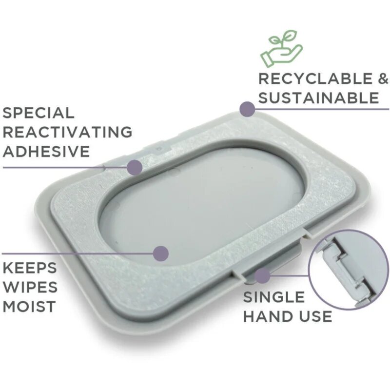Dooky Reusable Lid Grey Card capac pentru șervețele umede 1 buc