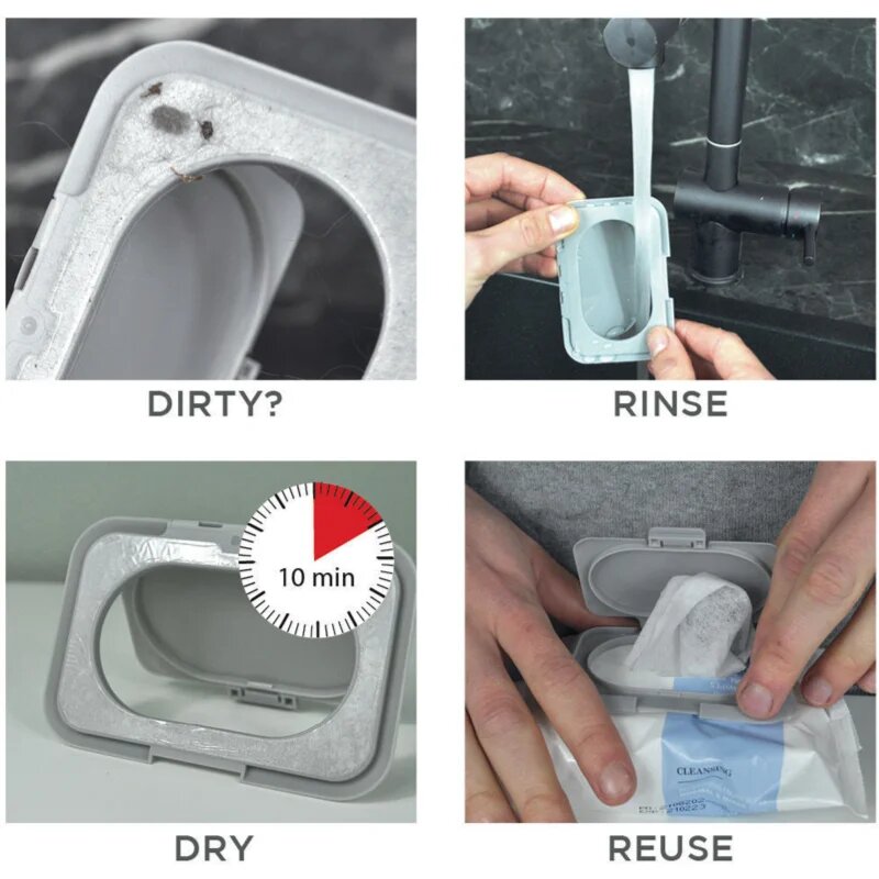 Dooky Reusable Lid Grey Card capac pentru șervețele umede 1 buc