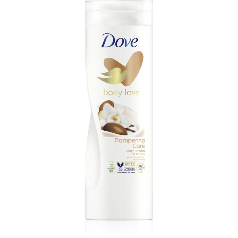 Dove Body Love Pampering Care lotiune de corp hranitoare unt de shea si vanilie 400 ml