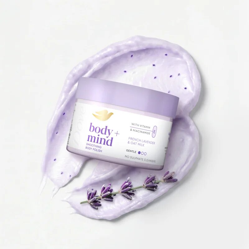 Dove French Lavender & Oat Milk exfoliant pentru corp 295 ml