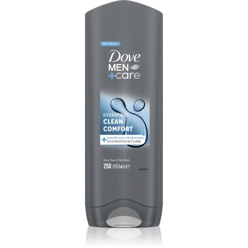 Dove Men+Care Clean Comfort gel de duș pentru față corp și păr 250 ml