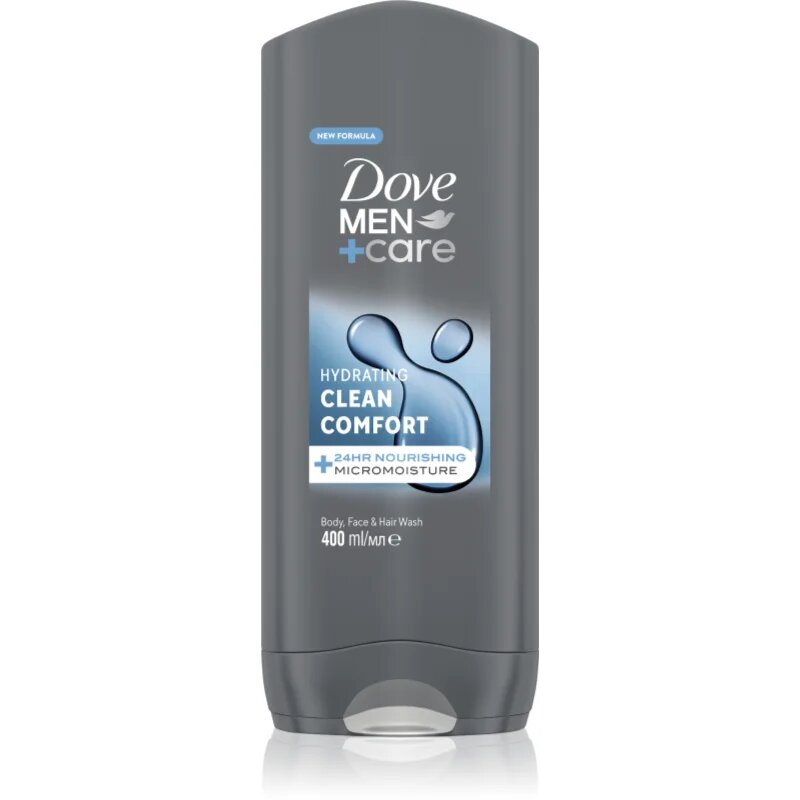 Dove Men+Care Clean Comfort gel de duș pentru față corp și păr 400 ml