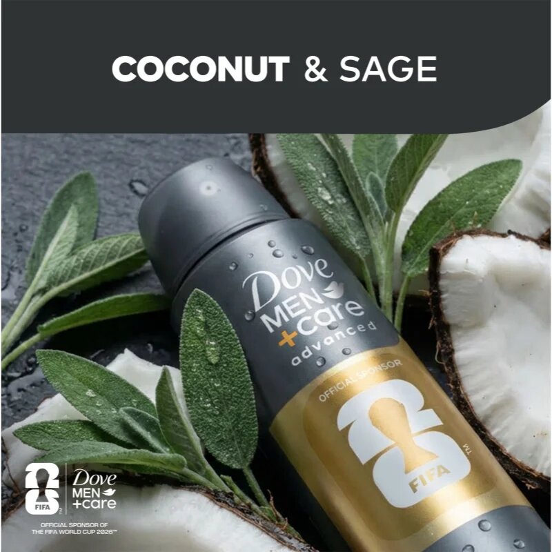 Dove Men+Care FIFA Active Comfort antiperspirant spray pentru bărbați 150 ml