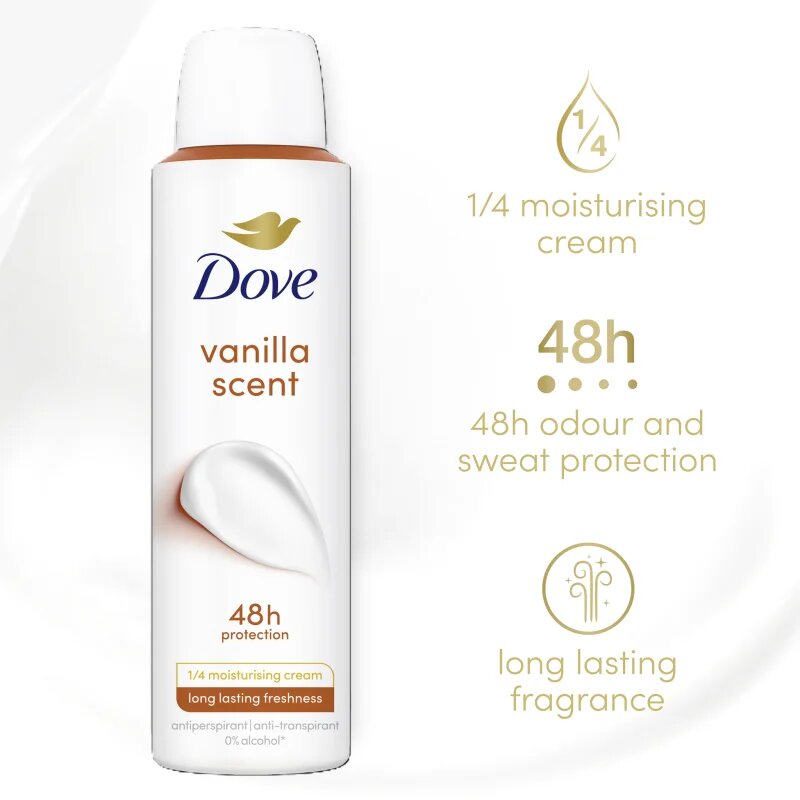 Dove Vanilla Scent antiperspirant spray 150 ml