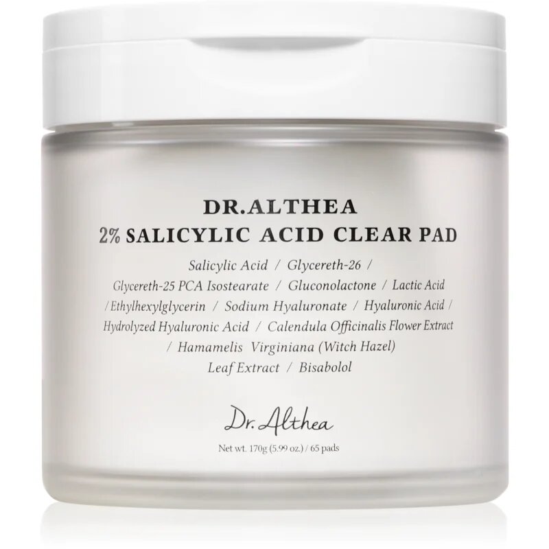 Dr. Althea 2% Salicylic Acid Clear Pad discuri pentru curatare cu acid salicilic 65 buc
