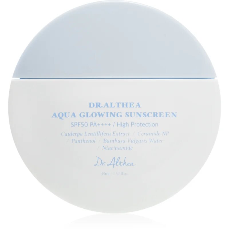 Dr. Althea Aqua Glowing Sunscreen crema protectoare pentru fata pentru hidratare intensa SPF 50+ 45 ml