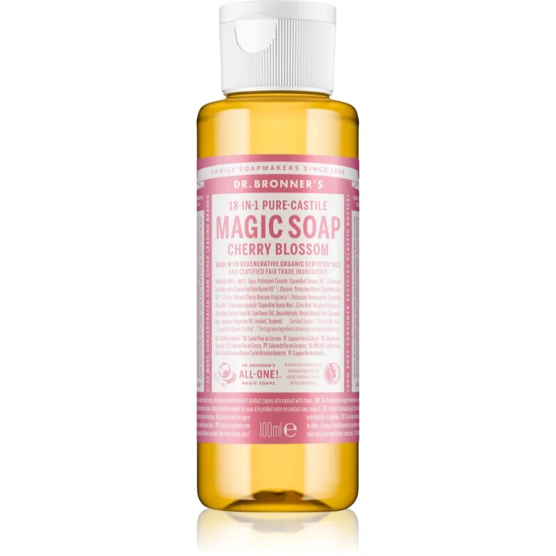 Dr. Bronner’s Cherry Blossom 18-in-1 Liquid Soap săpun lichid universal 100 ml
