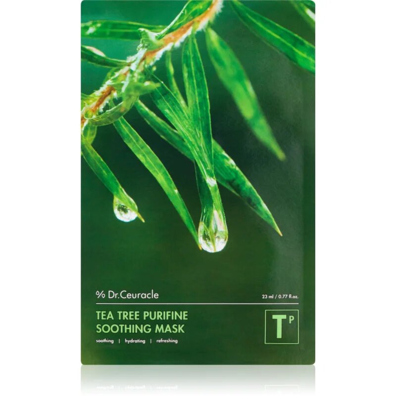 Dr.Ceuracle Tea Tree Purifine Soothing Mask mască textilă calmantă pentru ten acneic 23 ml