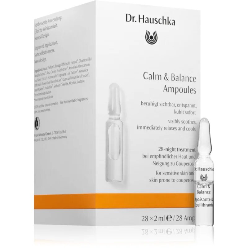 Dr. Hauschka Facial Care Calm & Balance ingrijire calmanta intensiva pentru piele sensibilă 28x2 ml
