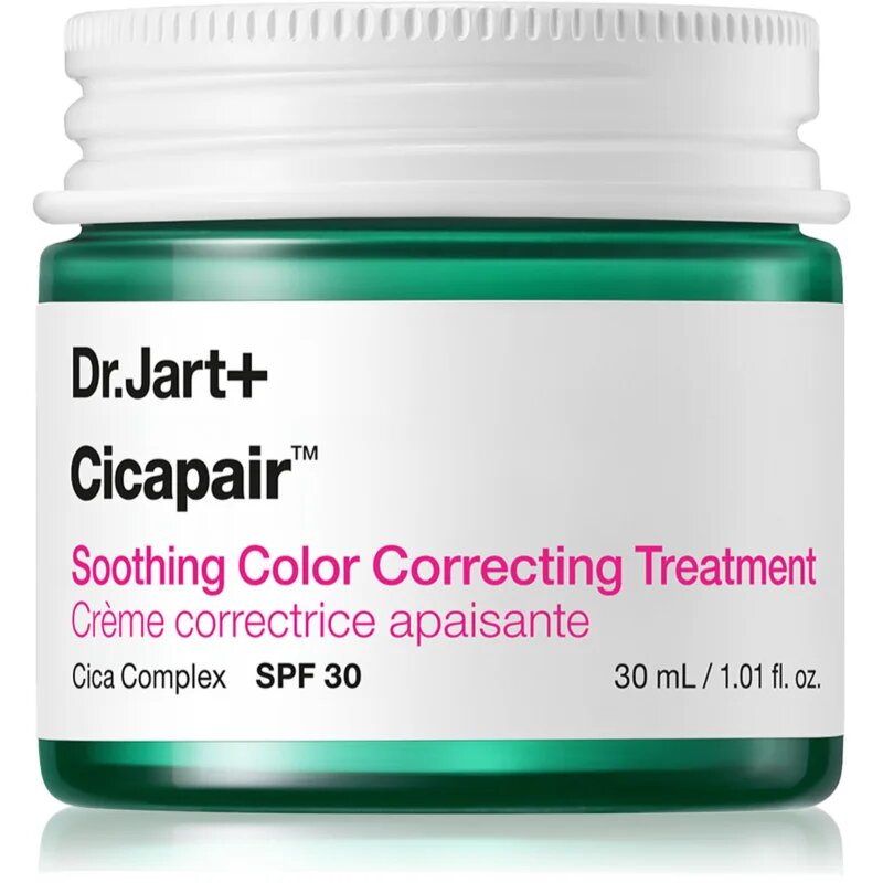 Dr. Jart+ Cicapair™ Soothing Color Correcting Treatment SPF 30 Crema intensiva impotriva inrosirii pielii. SPF 30 30 ml