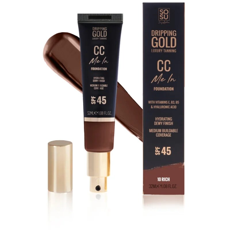 Dripping Gold CC Me In make-up cu textura usoara SPF 45 culoare Rich 10 32 ml