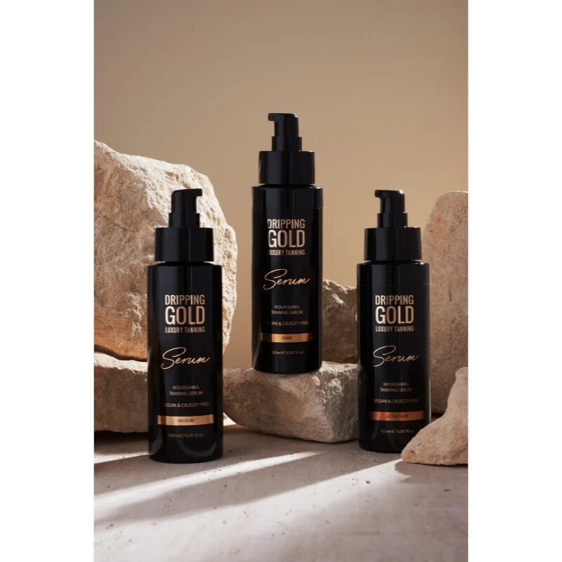 Dripping Gold Luxury Tanning Serum produs bronzare corp si fata culoare Dark 150 ml