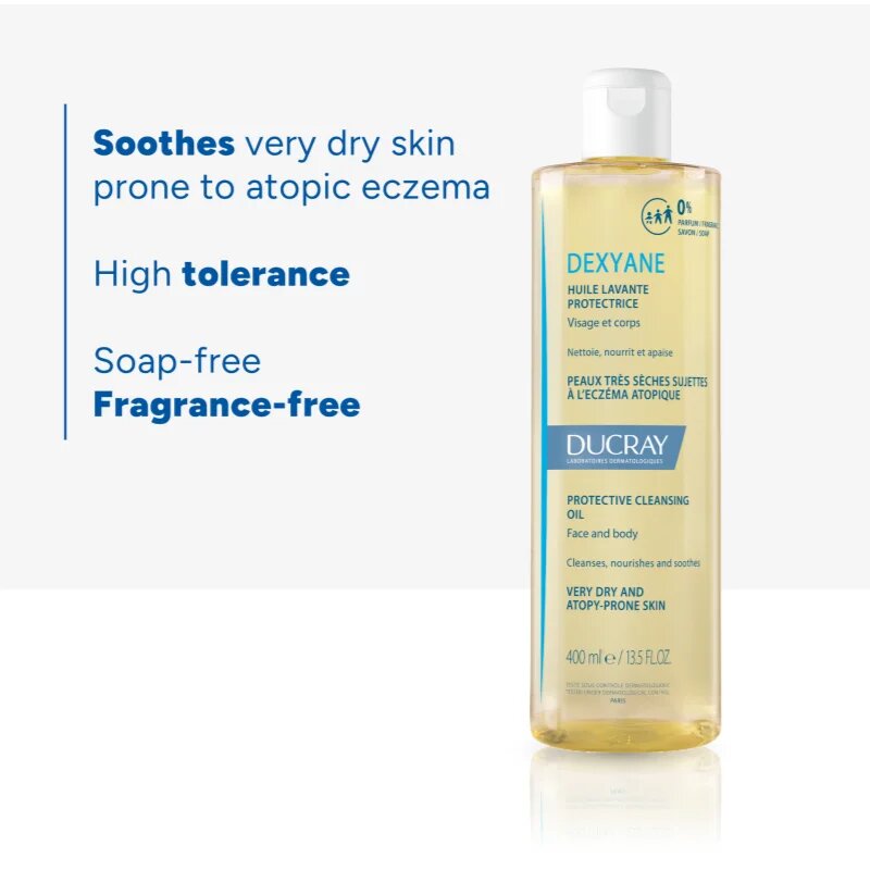 Ducray Dexyane ulei de curatare pentru piele foarte sensibila sau cu dermatita atopica 400 ml