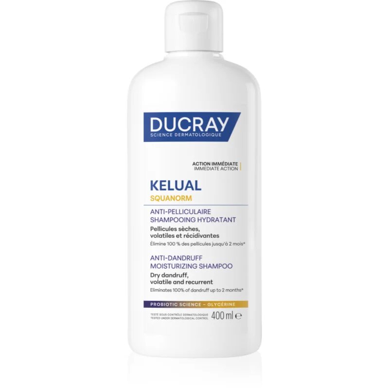 Ducray Kelual Squanorm Moisturizing Treatment Shampoo Dry Dandruff șampon pentru par uscat si cu matreata 400 ml