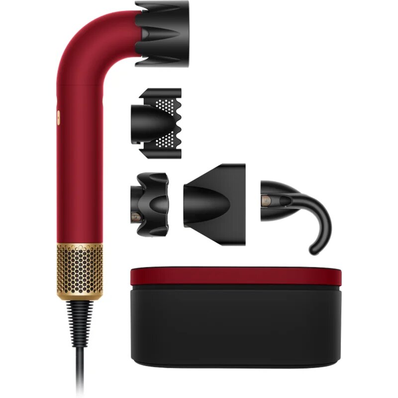 Dyson Supersonic r HD17 T1/T2 Red Velvet/Gold uscător de păr profesional cu ionizator Straight + Wavy 1 buc
