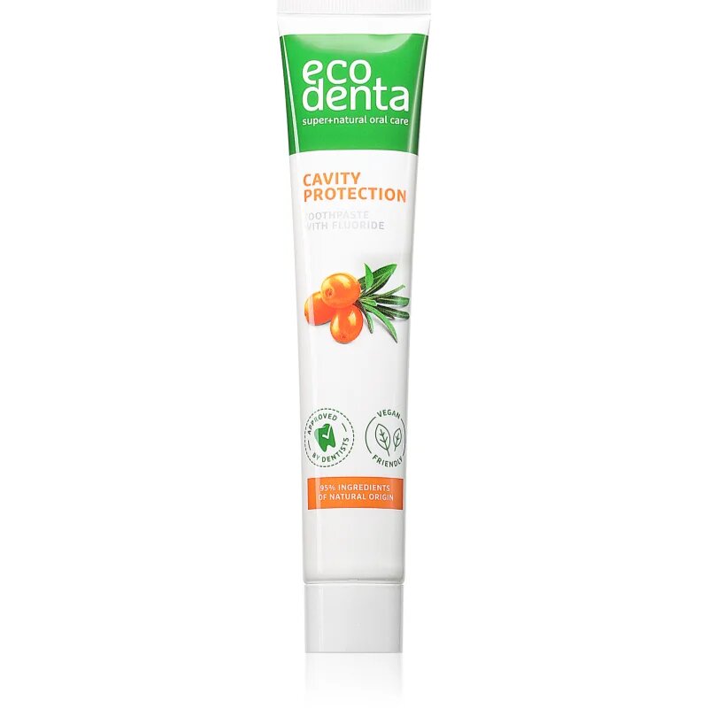 Ecodenta Cavity Protection pastă de dinți împotriva tartrului cu efect răcoritor conține cătină 75 ml
