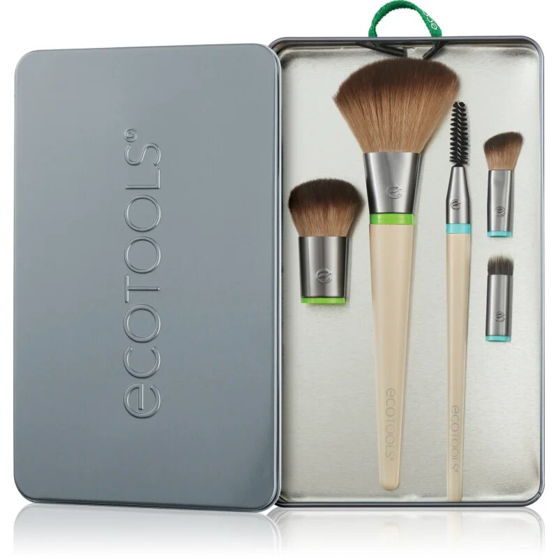 EcoTools Interchangeables™ Daily Essentials set de pensule cu husă 5 buc