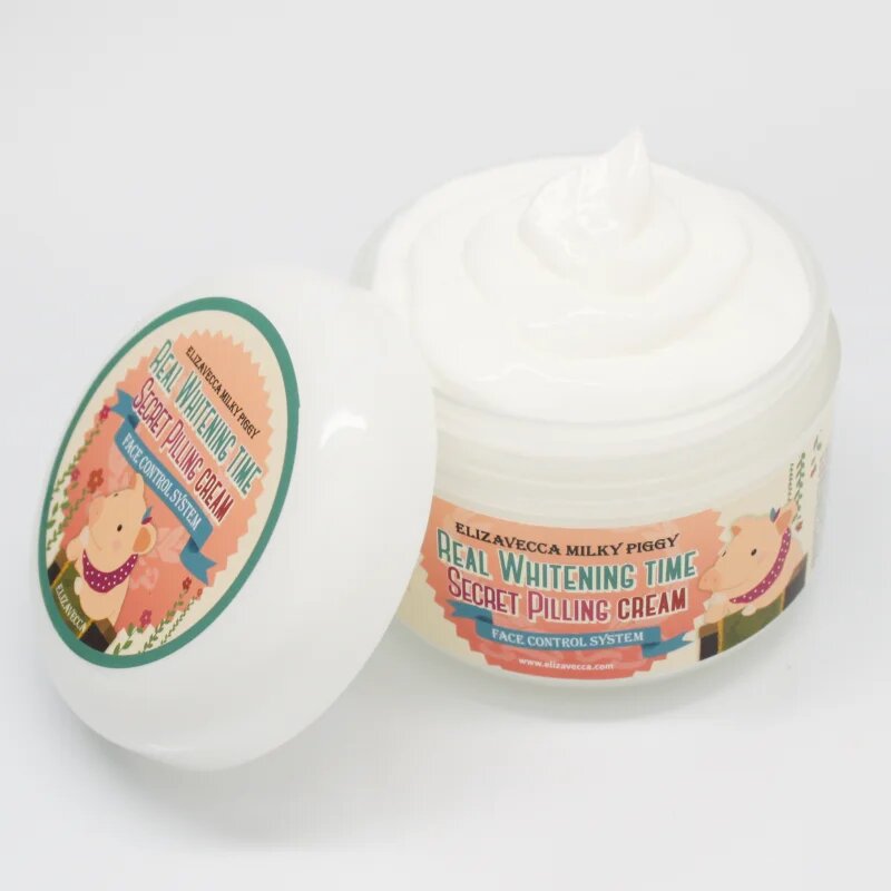 Elizavecca Milky Piggy Real Whitening Time Secret Pilling Cream crema hidratanta si calmanta cu efect exfoliant 100 ml