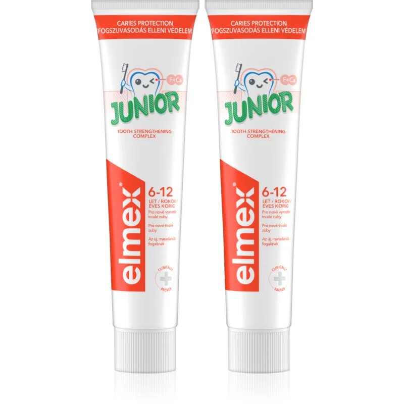 Elmex Junior 6-12 Years Pasta de dinti pentru copii. 2 x 75 ml
