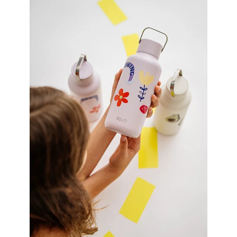 EQUA Timeless sticlă inoxidabilă pentru apă mica culoare Flower Power 1 buc