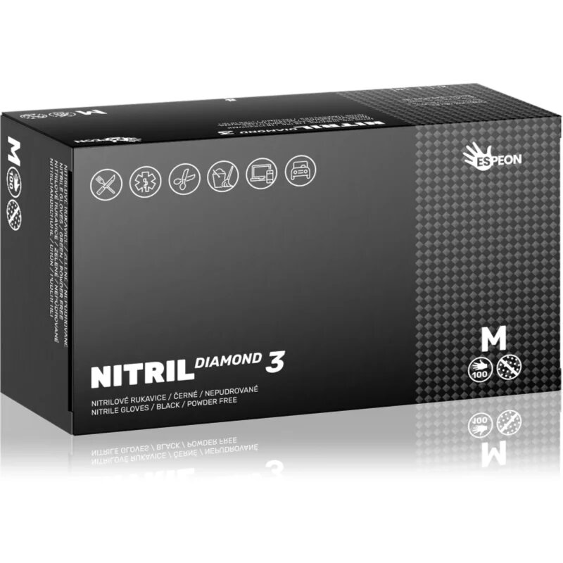 Espeon Diamond3 mănuși din nitril fără pudră mărime M 2x50 buc