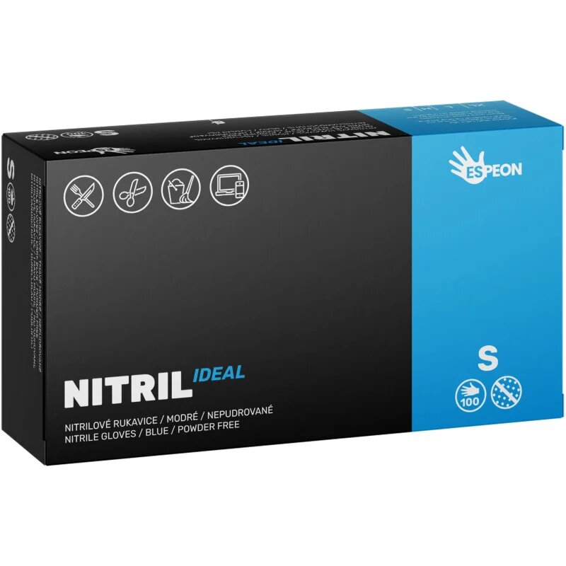 Espeon Nitril Ideal3 Blue mănuși din nitril fără pudră mărime S 100 buc