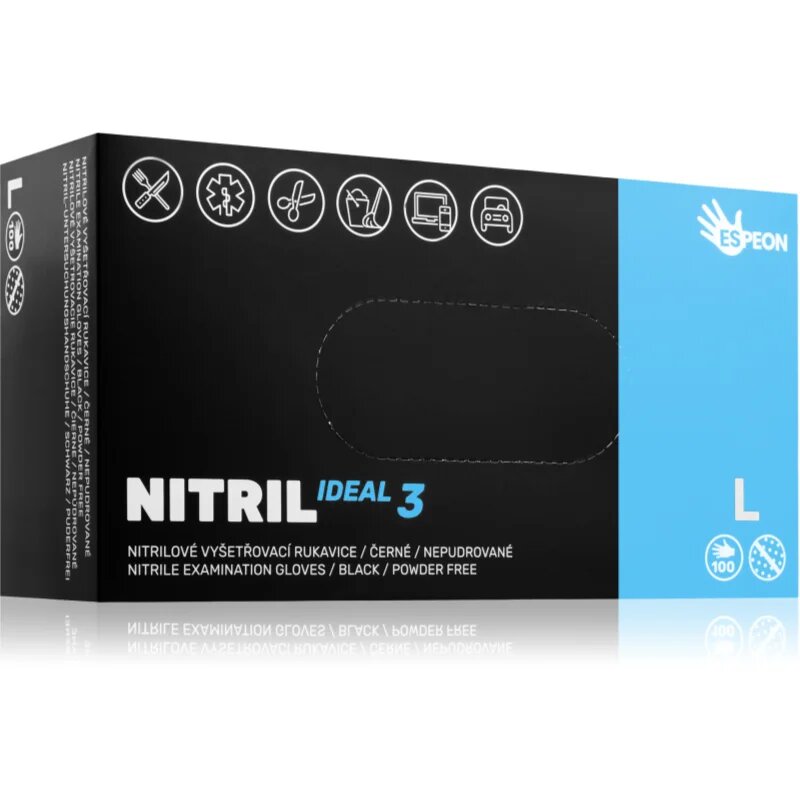 Espeon Nitril Ideal3 Examination Gloves Blue mănuși de examinare și de protecție din nitril fără pudră mărime L 100 buc