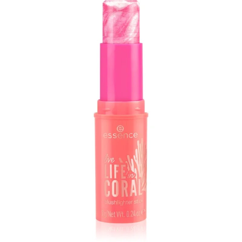 essence LIFE in CORAL blush cu efect iluminator stick culoare 01 Glowin' Coraltastic Baby! 7 g