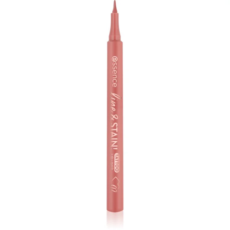 essence line & STAIN! TATTOO creion contur de buze tip carioca pentru un efect de lunga durata culoare 02 Must Have Brown 1.1 ml