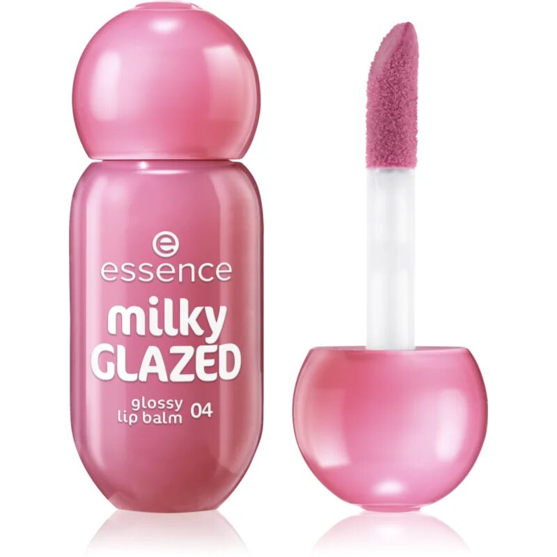 essence milky GLAZED balsam de buze colorat stralucitor culoare 04 Berry Au Lait 4 ml
