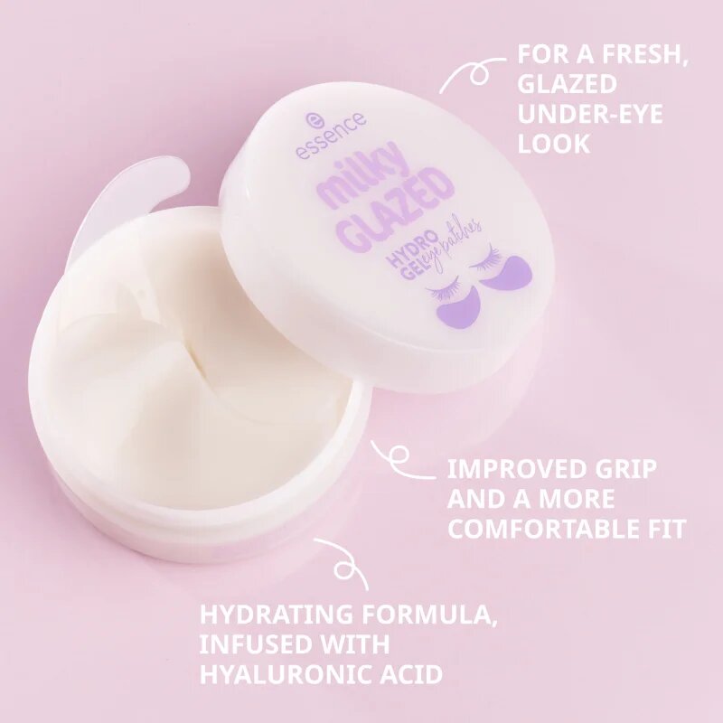 essence milky GLAZED pernuțe din hidrogel zona ochilor 60 buc