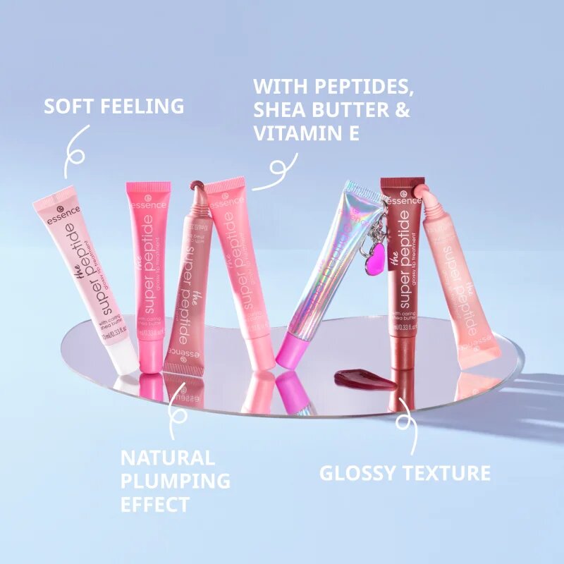 essence the super peptide glossy lip treatment balsam de buze culoare 06 Plumfection! 10 ml